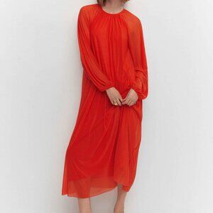 Puffed sleeves dress Mango